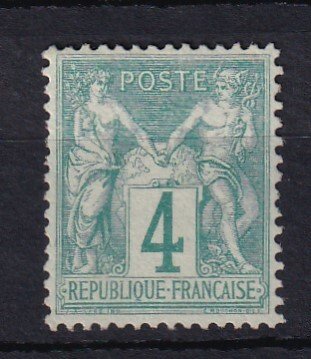 Frankrig 1876 - Salvie type I, 4c grøn - Yvert n°63