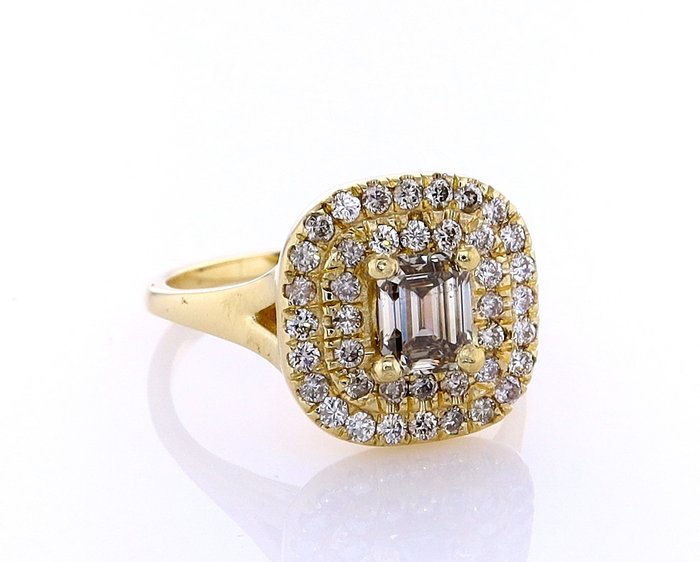 Ring - 14 karat Gulguld -  114ct tw Diamant (Naturfarvet) - Diamant