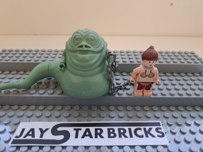 Lego - Star Wars - sw0071, sw0085 - Star Wars minifiguur Jabba de Hutt en Princes Leia Slave - 2000-2010