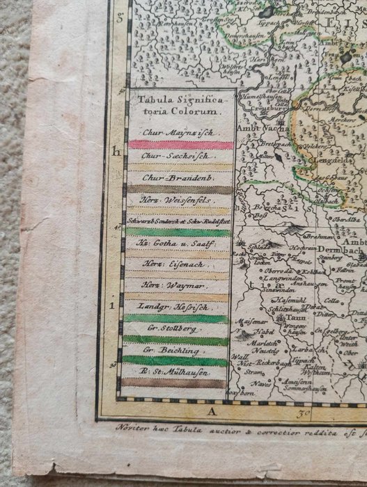 Tyskland - Thüringen; Johann Baptist Homann - Landgraviatus Thuringiae - 1721-1750