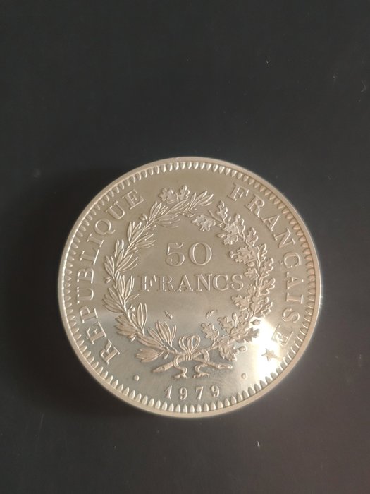 Frankrig. Fifth Republic. 50 Francs 1979 Hercule. Silver piefort  (Ingen mindstepris)