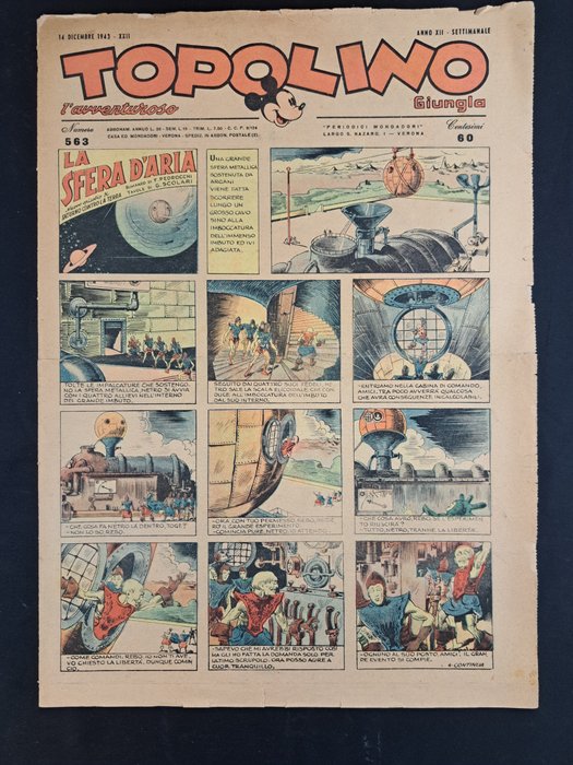 Topolino Giornale n. 563 - Penultimo Anteguerra - 1 Comic - 1943