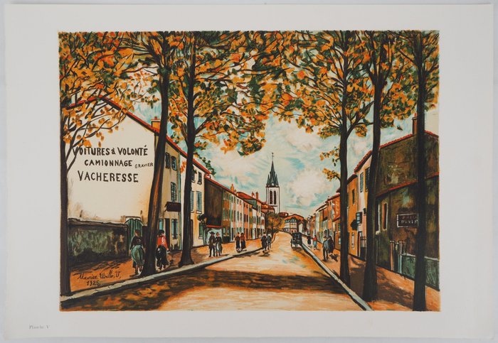 Maurice Utrillo (1883-1955) - La Vacheresse, route nationale à Anse (Rhône)