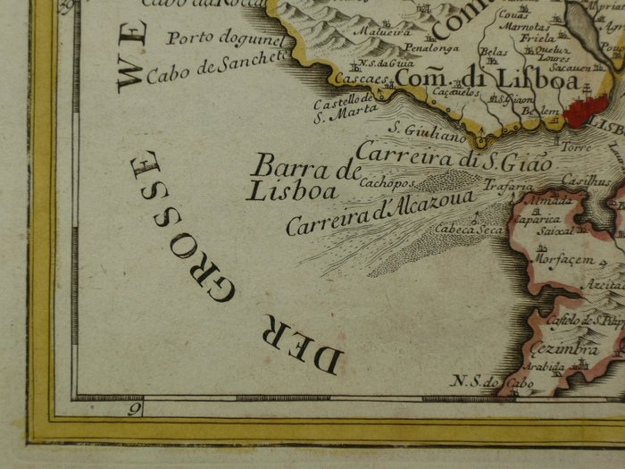 Portugal - Lissabon; Gabriel Bodenehr - Lissabon mitt dero Gegend auff 10. Stundt - 1720