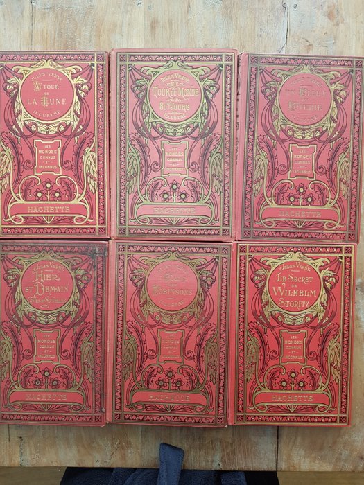 Jules Verne - Lot avec 6 volumes - 1920