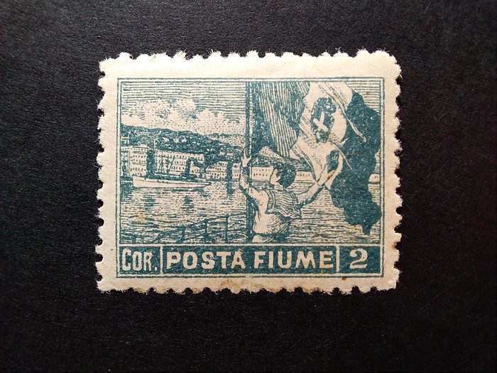 Fiume 1919 - Fiume 1919 Cor 2 med takket 10 1/2 ny gummi intakt Caffaz certificeret - Sassone 2025