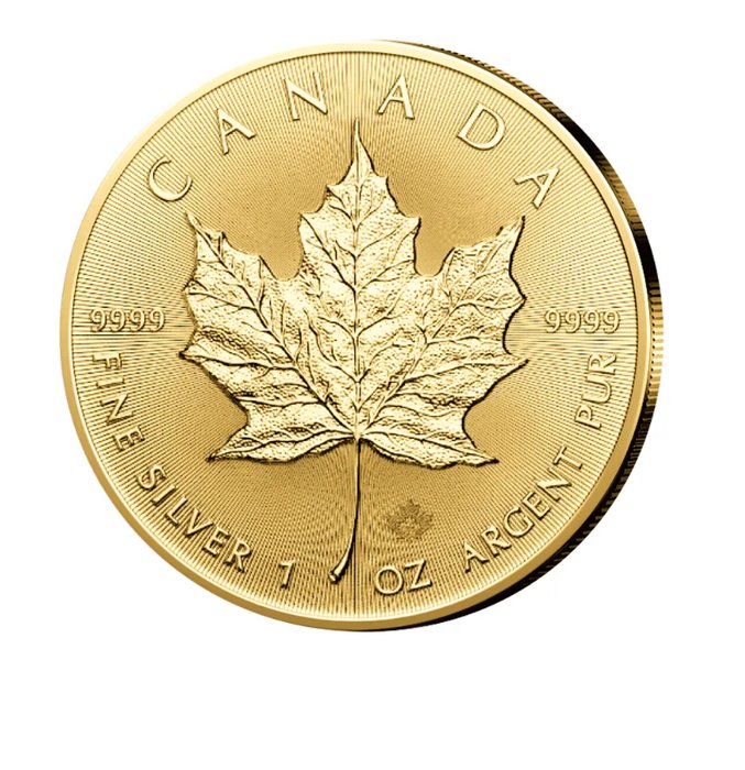 Canada. 5 Dollars 2024 Maple Leaf - Gold veredelt, 1 Oz (.999)  (Ingen mindstepris)