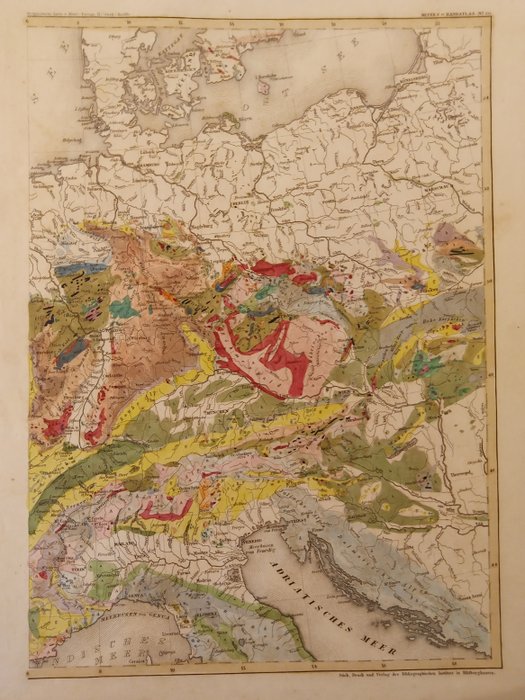 Europa - Centraleuropa Øst håndfarvet; Bibliografisches Inst Hildburghausen - Mittel Europa II - 1821-1850