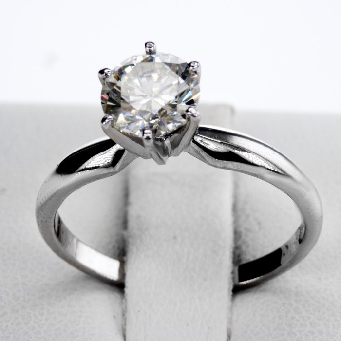 Ingen mindstepris - Forlovelsesring - 14 karat Hvidguld -  112ct tw Diamant (Natur)