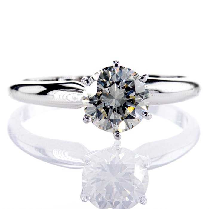 Ingen mindstepris - Forlovelsesring - 14 karat Hvidguld -  112ct tw Diamant (Natur)