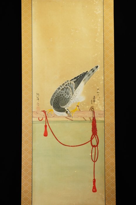 Hawk on pole - ca 1800-1900s (Late Edo / Meiji) - Dogan 洞岸 - Japan - Sene Edo-periode  (Ingen mindstepris)