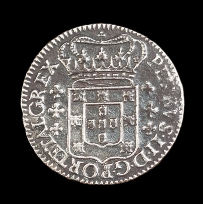 Portugal D Pedro II (1683-1706) 6 Vinténs (120 Réis) - Lisboa - ETALGREX - Coroa Alta - Escassa  (Ingen mindstepris)