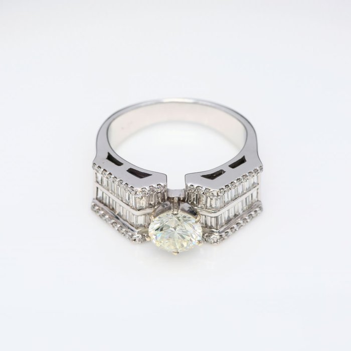 Ring - 18 kraat Hvidguld -  215ct tw Diamant (Natur) - Diamant