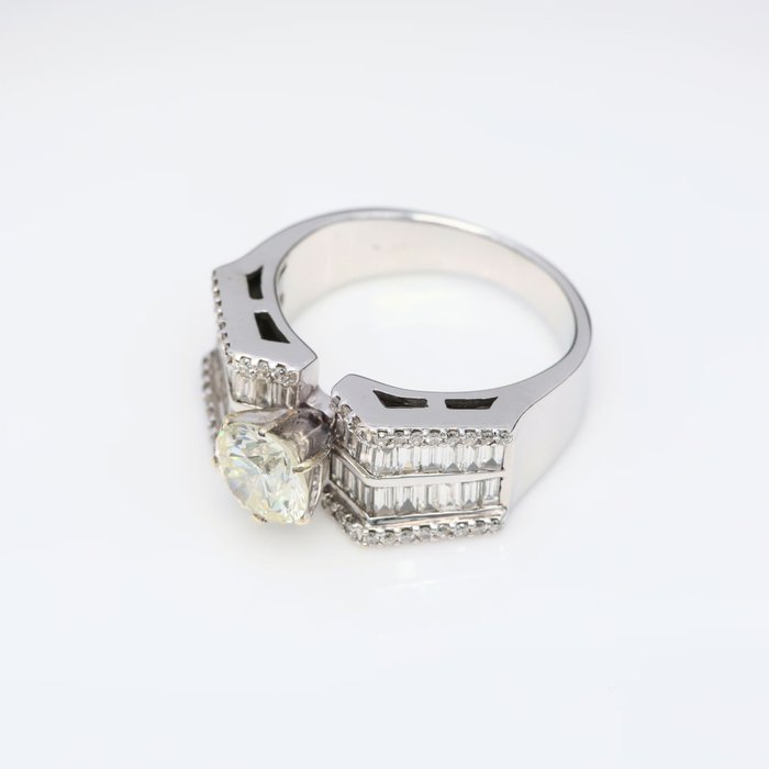 Ring - 18 kraat Hvidguld -  215ct tw Diamant (Natur) - Diamant