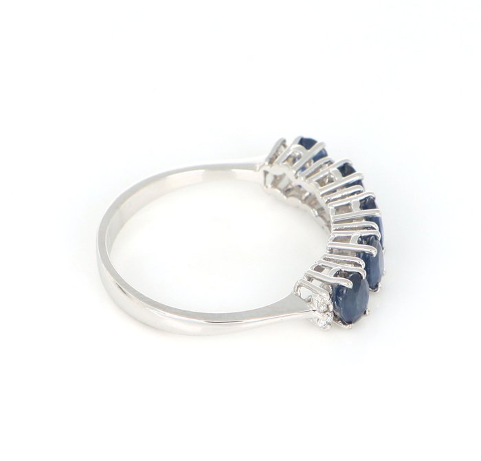 Ingen mindstepris - Ring - 18 kraat Hvidguld -  1.50ct. tw. Safir - Diamant