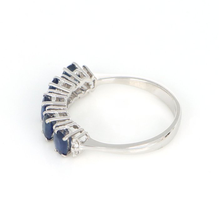 Ingen mindstepris - Ring - 18 kraat Hvidguld -  1.50ct. tw. Safir - Diamant