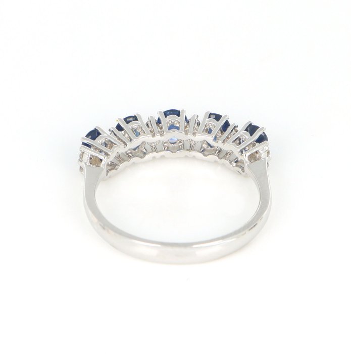 Ingen mindstepris - Ring - 18 kraat Hvidguld -  1.50ct. tw. Safir - Diamant