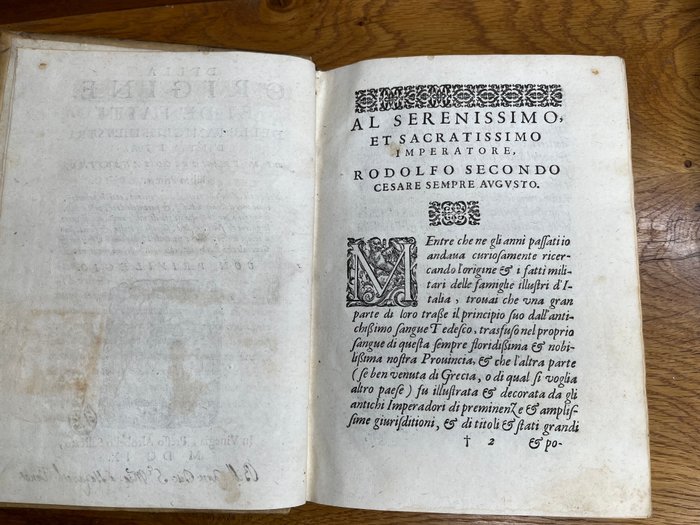 Francesco Sansovino - Della Origine et de fatti delle Famiglie illustri d'Italia - 1609