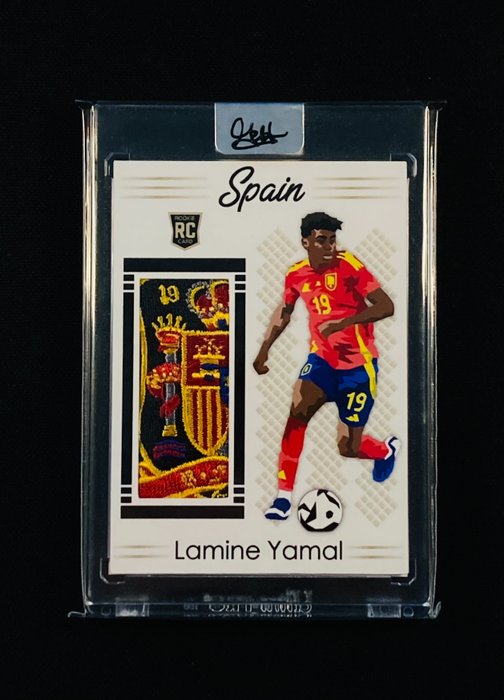 2023 Custom Card - Lamine Yamal - Rookie Card - Limited Edition /50 - Double Signed by The Artist - Logo Spain - 1 Card - Næsten så god som ny (NM)