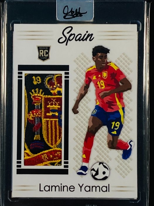 2023 Custom Card - Lamine Yamal - Rookie Card - Limited Edition /50 - Double Signed by The Artist - Logo Spain - 1 Card - Næsten så god som ny (NM)