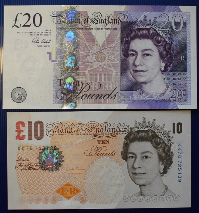 Storbritannien - 8 Banknotes - Various Dates  (Ingen mindstepris)