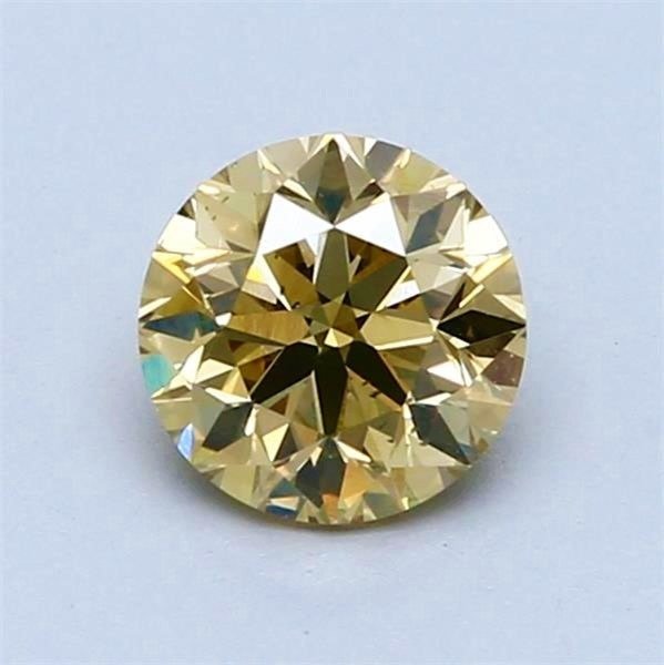 Ingen mindstepris - 1 pcs Diamant  (Naturfarvet)  - 1.01 ct - Rund - Fancy Brunlig Gul - SI1 - Gemological Institute of America (GIA)