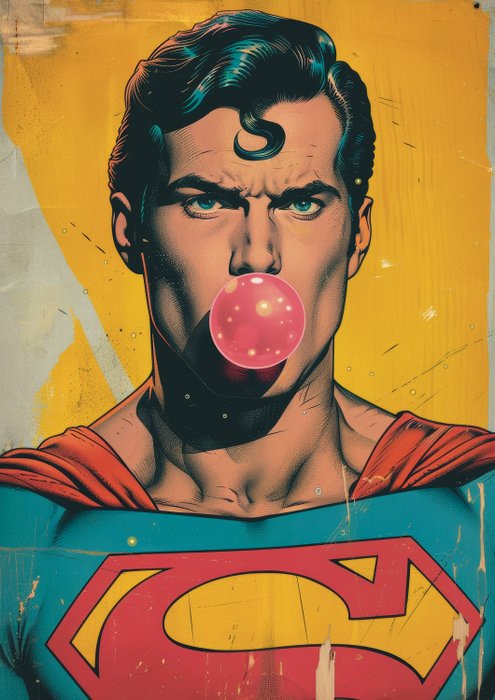 Andrea Di Martino ANDSAL 1991 - Superman Bubblegum Street Pop Art Limited Edition