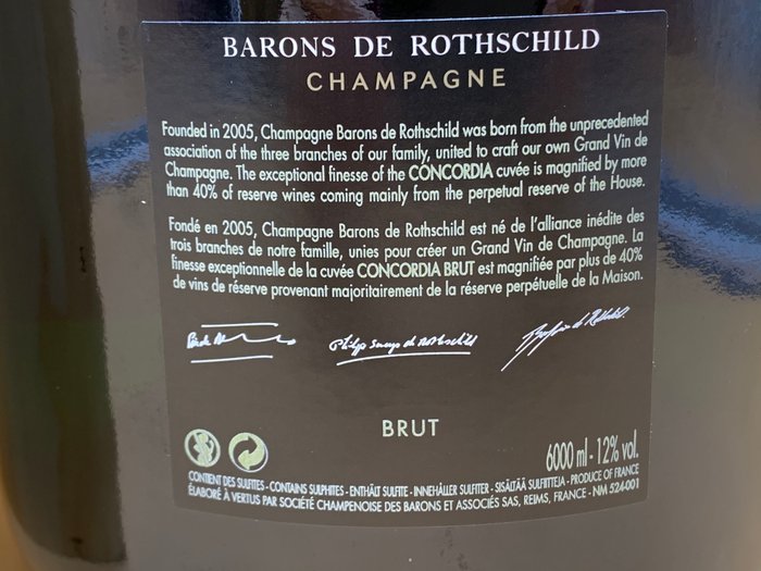 Barons de Rothschild, Concordia - Champagne Brut - 1 Mathusalem (6,0L)