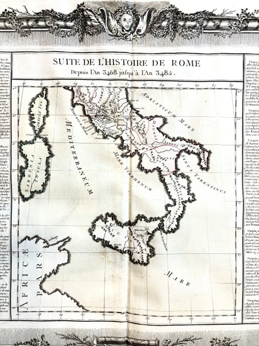 Italien - Sicile, Calabre, Corse, Sardaigne; Louis Charles Desnos - Suite de l'histoire de Rome - 1761-1780