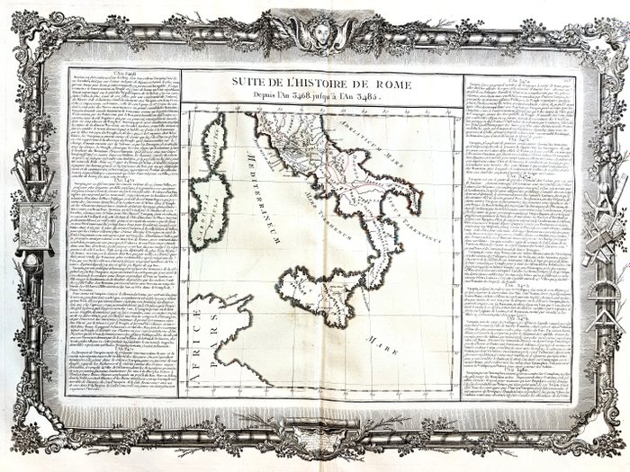 Italien - Sicile, Calabre, Corse, Sardaigne; Louis Charles Desnos - Suite de l'histoire de Rome - 1761-1780