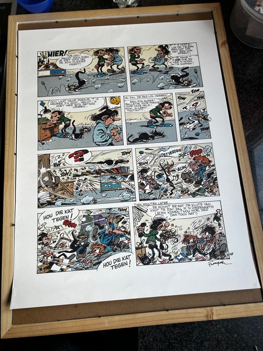 Franquin - 1 Silkscreen - Guust Flater - Gaston Lagaffe board