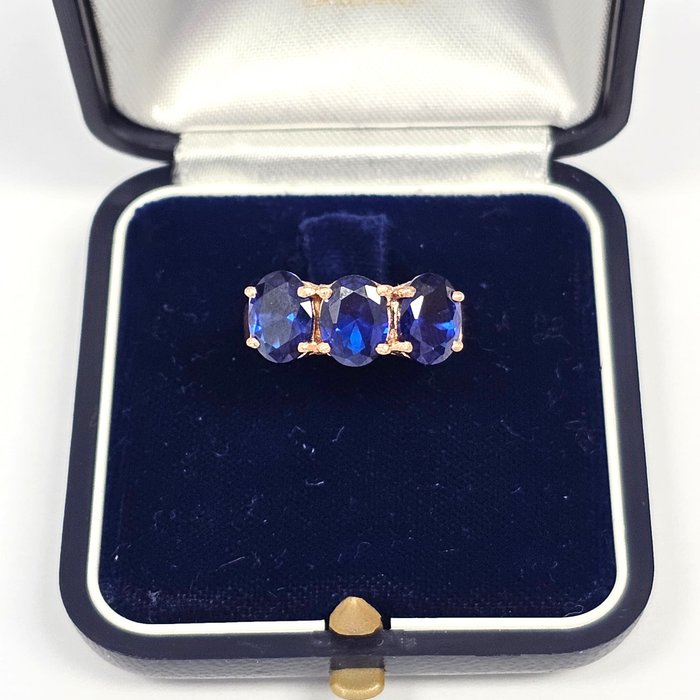 Ingen mindstepris - Ring - 9 kt. Rosaguld, Sølv -  3.40ct. tw. Safir - Safir