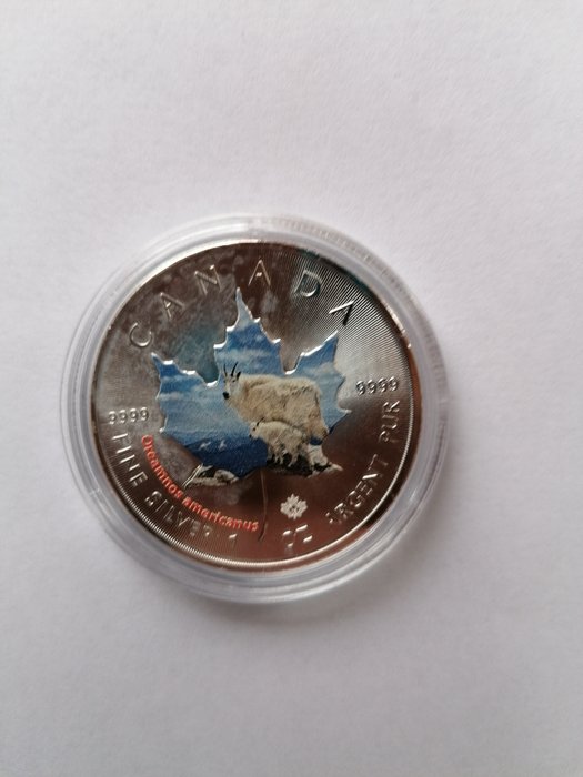 Canada. 5 Dollars 2015 Maple leaf Walrus 5th + Mountain Goat 6th, 2x1 Oz (.999)