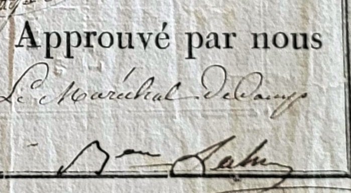 Louis Joseph Lahure -  Général belge de l'Empire - Congé illimité signé pour le Grenadier Mercier - 1ère Démobilisation de la Grande Armée - 1814