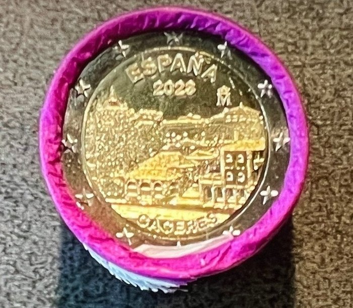 Spanien. 2 Euro 2023 "Caceres" (25 coins) in roll  (Ingen mindstepris)