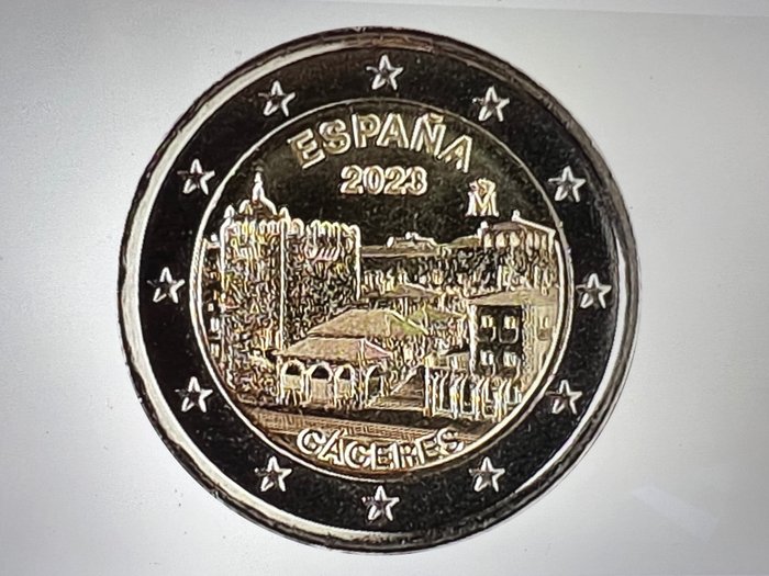 Spanien. 2 Euro 2023 "Caceres" (25 coins) in roll  (Ingen mindstepris)