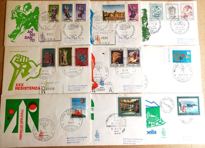 Den Italienske Republik  - samling af 310 fdc