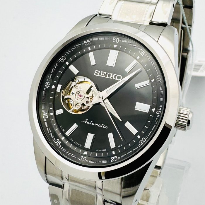 Seiko - Open Heart Automatic Black Dial - Ingen mindstepris - Mænd - 2011-nu