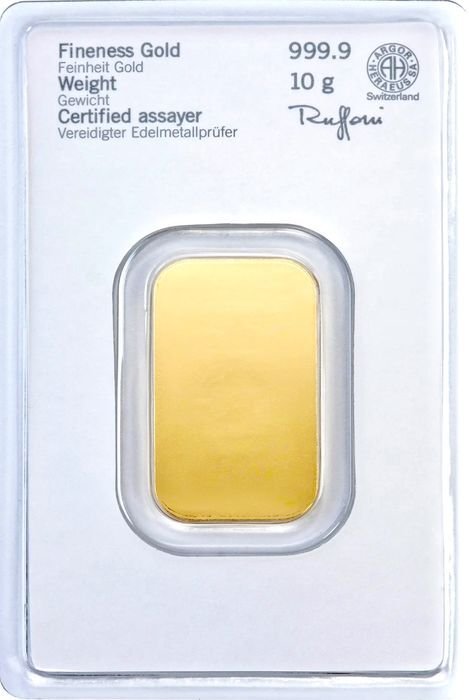 10 gram - Guld 999 - Heraeus, Germany - Forseglet  Med certifikat