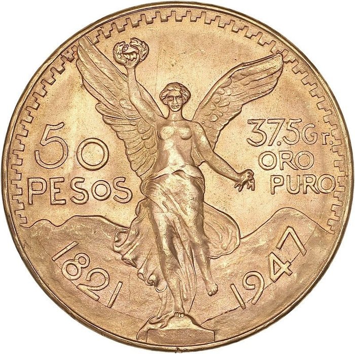 4167 grams - Guld 900 - 50 Pesos 1947 - Mexico - Præget bar