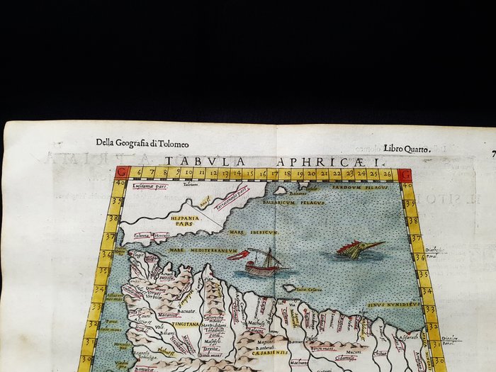 Afrika - Nordafrika / Marokko / Spanien / Gibraltar / Mauretanien / Algeriet; Rosaccio / Magini / Tolomeo - Tabula Aphricae I - 1581-1600