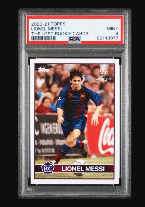 2020 Topps The Lost Rookie Cards Lionel Messi PSA 9 - 1 Graded card