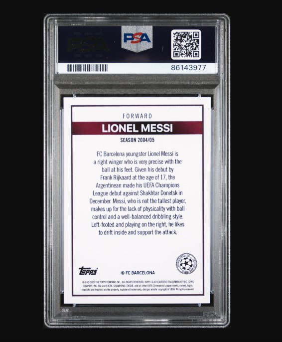 2020 Topps The Lost Rookie Cards Lionel Messi PSA 9 - 1 Graded card