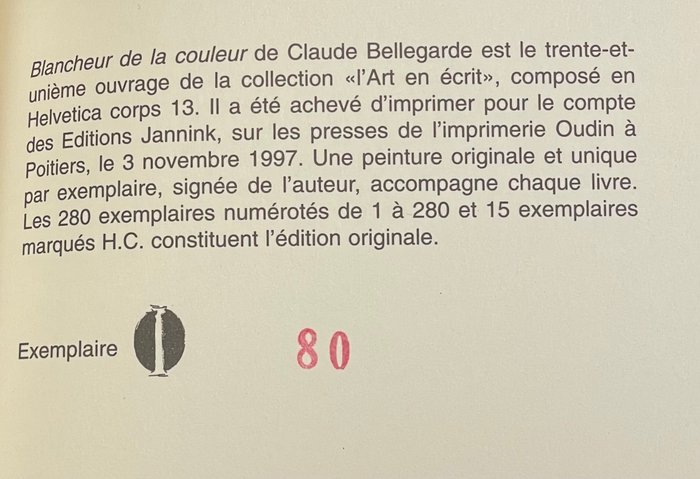 Claude Bellegarde (1927-2019) - blancheur de la couleur