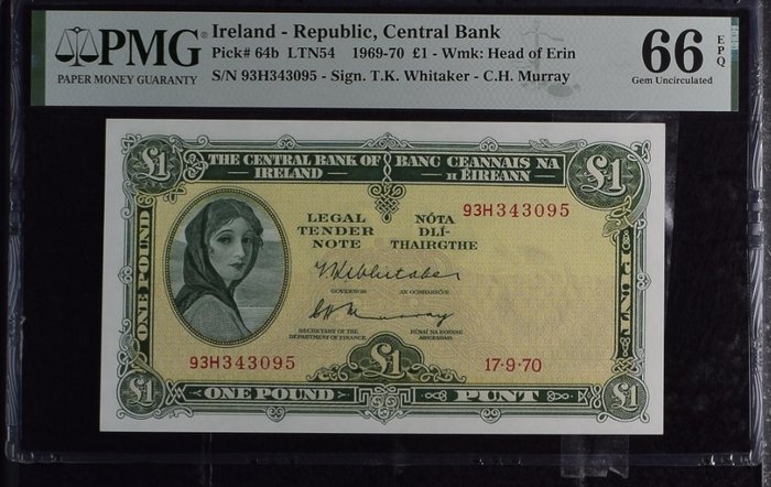 Irland. - 1 Pound 1970 - Pick 64b  (Ingen mindstepris)