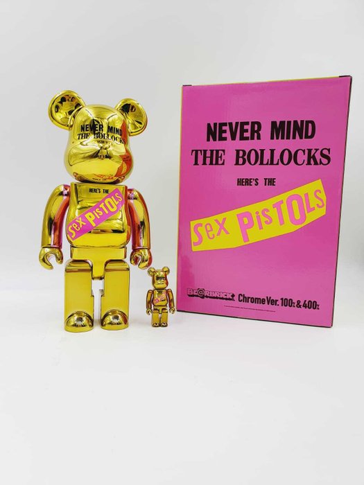 Sex Pistols x Medicom Toy Be@rbrick - Sex  Pistol Never Mind  The Bollocks  Chrome edition 400% 100% Bearbrick 2024