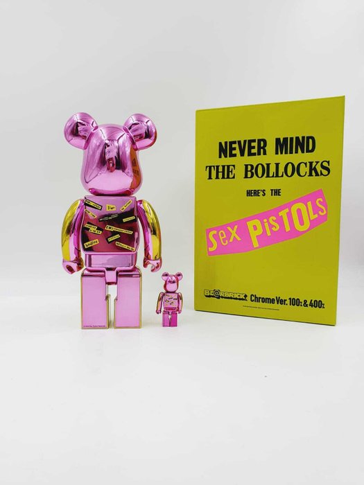 Sex Pistols x Medicom Toy Be@rbrick - Sex  Pistol Never Mind  The Bollocks  Chrome edition 400% 100% Bearbrick 2024