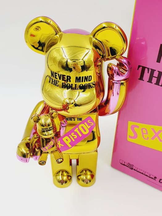 Sex Pistols x Medicom Toy Be@rbrick - Sex  Pistol Never Mind  The Bollocks  Chrome edition 400% 100% Bearbrick 2024