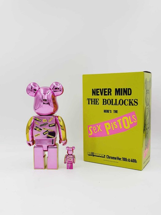 Sex Pistols x Medicom Toy Be@rbrick - Sex  Pistol Never Mind  The Bollocks  Chrome edition 400% 100% Bearbrick 2024