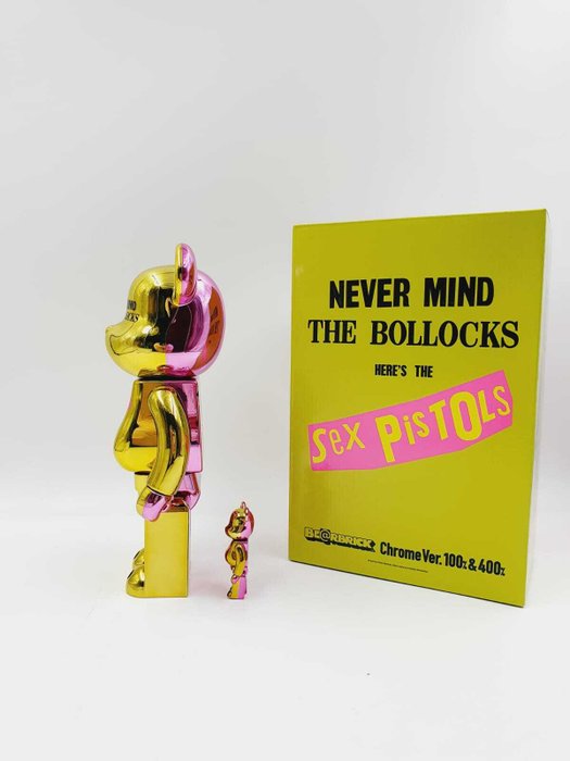 Sex Pistols x Medicom Toy Be@rbrick - Sex  Pistol Never Mind  The Bollocks  Chrome edition 400% 100% Bearbrick 2024